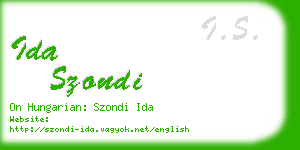 ida szondi business card